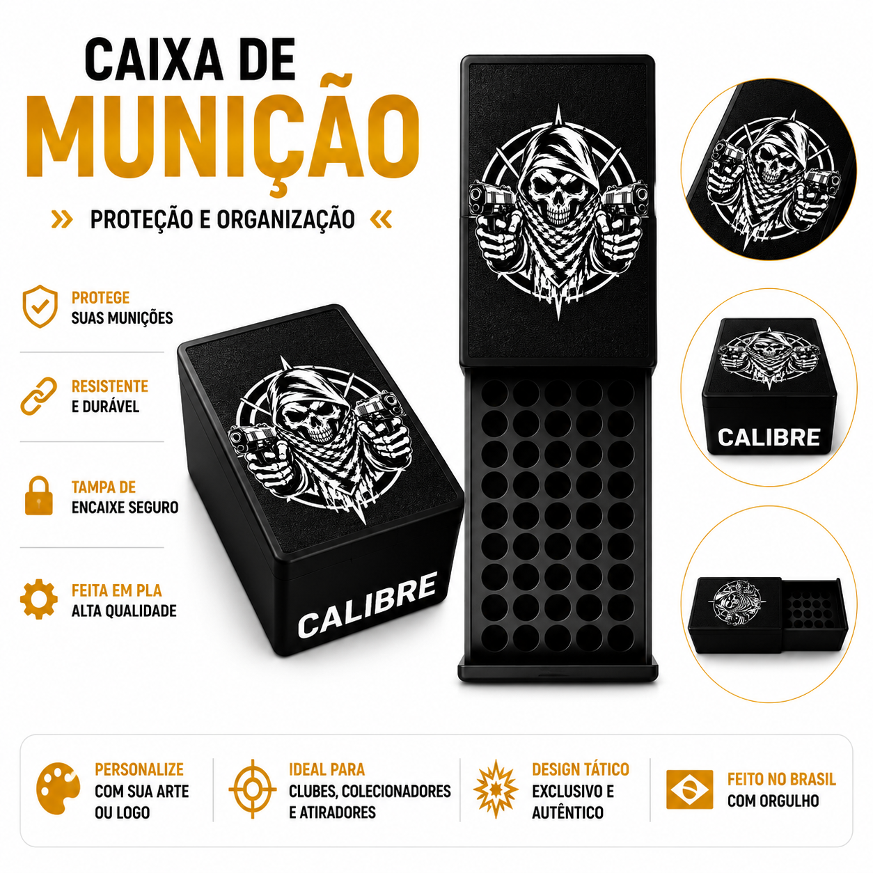 Caixa de Munição Caveira Pistoleira