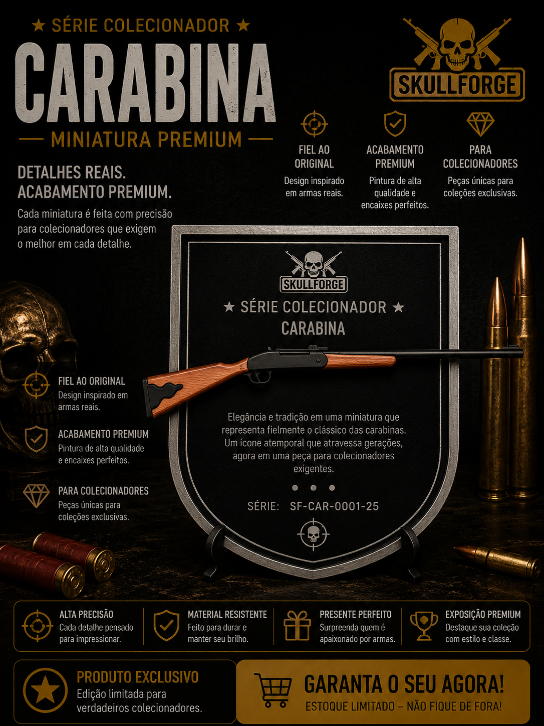 Miniatura Carabina Clássica SkullForge