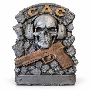 Placa Decorativa CAC Caveira Personalizada Tiro Esportivo